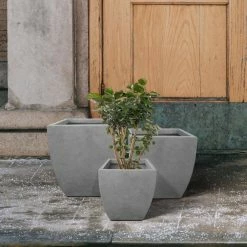 KANTE Square Natural Finish Lightweight Concrete & Weather Resistant Fiberglass Planters with Drainage Holes (Set of 3) 15 KANTE Square Natural Finish Lightweight Concrete & Weather Resistant Fiberglass Planters with Drainage Holes (Set of 3) -Vigoro Shop natural concrete kante plant pots rf0126abc c80021 44 1000