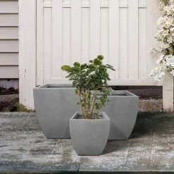 KANTE Square Natural Finish Lightweight Concrete & Weather Resistant Fiberglass Planters with Drainage Holes (Set of 3) 17 KANTE Square Natural Finish Lightweight Concrete & Weather Resistant Fiberglass Planters with Drainage Holes (Set of 3) -Vigoro Shop natural concrete kante plant pots rf0126abc c80021 76 1000
