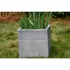 KANTE Small 15 in. Tall Natural Lightweight Concrete Modern Square Outdoor Planter -Vigoro Shop natural concrete kante plant pots rf0128b c80021 31 1000