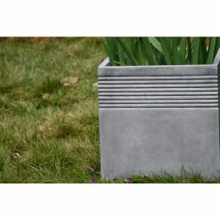 KANTE Small 15 in. Tall Natural Lightweight Concrete Modern Square Outdoor Planter -Vigoro Shop natural concrete kante plant pots rf0128b c80021 40 1000