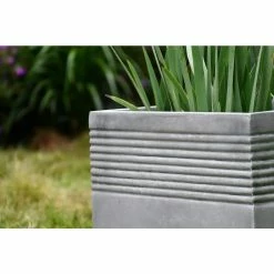 KANTE Small 15 in. Tall Natural Lightweight Concrete Modern Square Outdoor Planter -Vigoro Shop natural concrete kante plant pots rf0128b c80021 44 1000