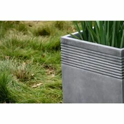 KANTE Small 15 in. Tall Natural Lightweight Concrete Modern Square Outdoor Planter -Vigoro Shop natural concrete kante plant pots rf0128b c80021 4f 1000