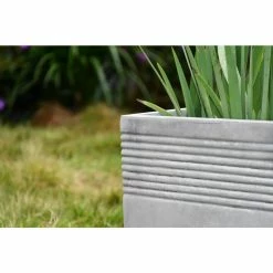 KANTE Small 15 in. Tall Natural Lightweight Concrete Modern Square Outdoor Planter -Vigoro Shop natural concrete kante plant pots rf0128b c80021 66 1000