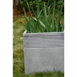 KANTE Small 15 in. Tall Natural Lightweight Concrete Modern Square Outdoor Planter -Vigoro Shop natural concrete kante plant pots rf0128b c80021 77 1000
