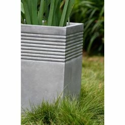 KANTE Small 15 in. Tall Natural Lightweight Concrete Modern Square Outdoor Planter -Vigoro Shop natural concrete kante plant pots rf0128b c80021 d4 1000