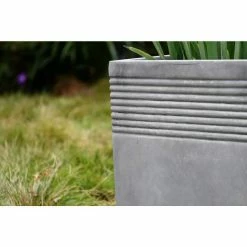 KANTE Small 15 in. Tall Natural Lightweight Concrete Modern Square Outdoor Planter -Vigoro Shop natural concrete kante plant pots rf0128b c80021 fa 1000