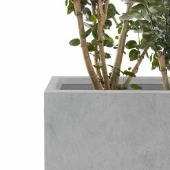 KANTE 6.89"W x 19.49"L x 15.94"H Rectangular Natural Finish Lightweight Concrete and Fiberglass Long Planter w/ Drainage Hole -Vigoro Shop natural concrete kante plant pots rf0260a c80021 1f 1000