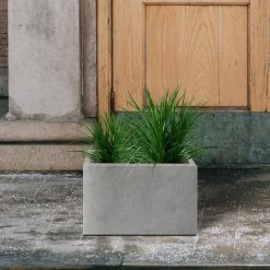 KANTE 6.89"W x 19.49"L x 15.94"H Rectangular Natural Finish Lightweight Concrete and Fiberglass Long Planter w/ Drainage Hole -Vigoro Shop natural concrete kante plant pots rf0260a c80021 76 1000