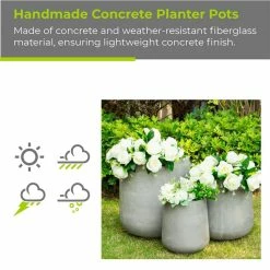 KANTE 17.3 in. Tall Natural Lightweight Concrete Footed Tulip Outdoor Round Planter (Set of 3) 14 KANTE 17.3 in. Tall Natural Lightweight Concrete Footed Tulip Outdoor Round Planter (Set of 3) -Vigoro Shop natural kante plant pots rf2015022bcd c80021 fa 1000