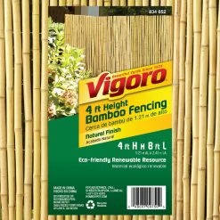 Vigoro 4 ft. H x 6 ft. W Natural Bamboo Fence 12 Vigoro 4 ft. H x 6 ft. W Natural Bamboo Fence -Vigoro Shop natural vigoro garden fencing 4477405 4f 1000