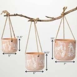 SULLIVANS Terracotta Herb Hanging Ceramic Planters - Set of 3 9 SULLIVANS Terracotta Herb Hanging Ceramic Planters - Set of 3 -Vigoro Shop orange sullivans plant pots cm3008 1f 1000