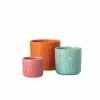 SULLIVANS Multi-Color Ceramic Floral Relief Flower Pot (Set of 3) -Vigoro Shop pink blue orange sullivans plant pots cm2872 64 1000