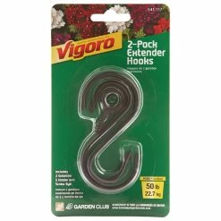Vigoro 1.77 in. x 0.157 in. x 3.35 in. Black Metal Extender Hooks (2-Pack) -Vigoro Shop powder coating vigoro plant hangers 541117 a0 1000