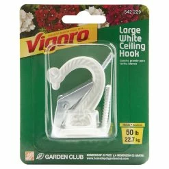 Vigoro 1.75 in. x 1.5 in. x 2.25 in. White Metal Large Ceiling Hook -Vigoro Shop powder coating vigoro plant hangers 542229 40 1000