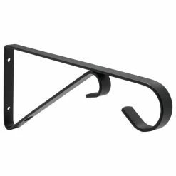 Vigoro 9.81 in. x 0.625 in. x 4.5 in. Black Iron Plant Bracket
