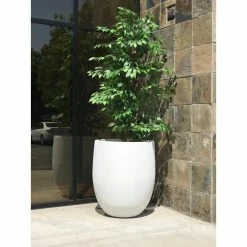 KANTE 21.7 in. H Round Pure White Concrete Indoor Outdoor Modern Tall Planter -Vigoro Shop pure white kante plant pots osc0066a c80011 1f 1000