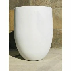 KANTE 21.7 in. H Round Pure White Concrete Indoor Outdoor Modern Tall Planter -Vigoro Shop pure white kante plant pots osc0066a c80011 4f 1000