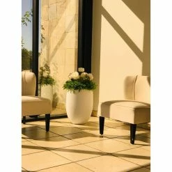 KANTE 21.7 in. H Round Pure White Concrete Indoor Outdoor Modern Tall Planter -Vigoro Shop pure white kante plant pots osc0066a c80011 fa 1000