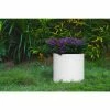 KANTE 12.9 in. W Round Pure White Concrete/Fiberglass Indoor Outdoor Modern Seamless Planter -Vigoro Shop pure white kante plant pots osc0119b c80011 64 1000