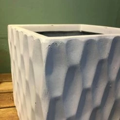 KANTE 16 in. W Square Pure White Concrete/Fiberglass Indoor Outdoor Elegant Retro Planter -Vigoro Shop pure white kante plant pots osf0201c c80011 44 1000