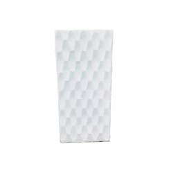 KANTE 23.6 in. H Square Pure White Concrete/Fiberglass Indoor Outdoor Elegant Retro Tall Planter -Vigoro Shop pure white kante plant pots osf0202b c80011 fa 1000