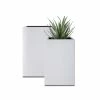 KANTE 28 in. and 24 in. Tall, Pure White Lightweight Concrete and Weather Resistant Fiberglass Rectangle Outdoor (Set of 2) -Vigoro Shop pure white kante plant pots rf0002bc c80011 64 1000