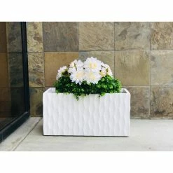 KANTE Large 31.5 in. L Pure White Lightweight Concrete Retro Rectangle Outdoor Planter -Vigoro Shop pure white kante plant pots rf0203b c80011 4f 1000