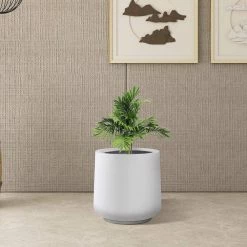 KANTE 17.3 in. H Round Pure White Concrete Planter, Outdoor Indoor Large Planter Pots Containers with Drainage Holes 13 KANTE 17.3 in. H Round Pure White Concrete Planter, Outdoor Indoor Large Planter Pots Containers with Drainage Holes -Vigoro Shop pure white kante plant pots rf2015022b c80011 66 1000