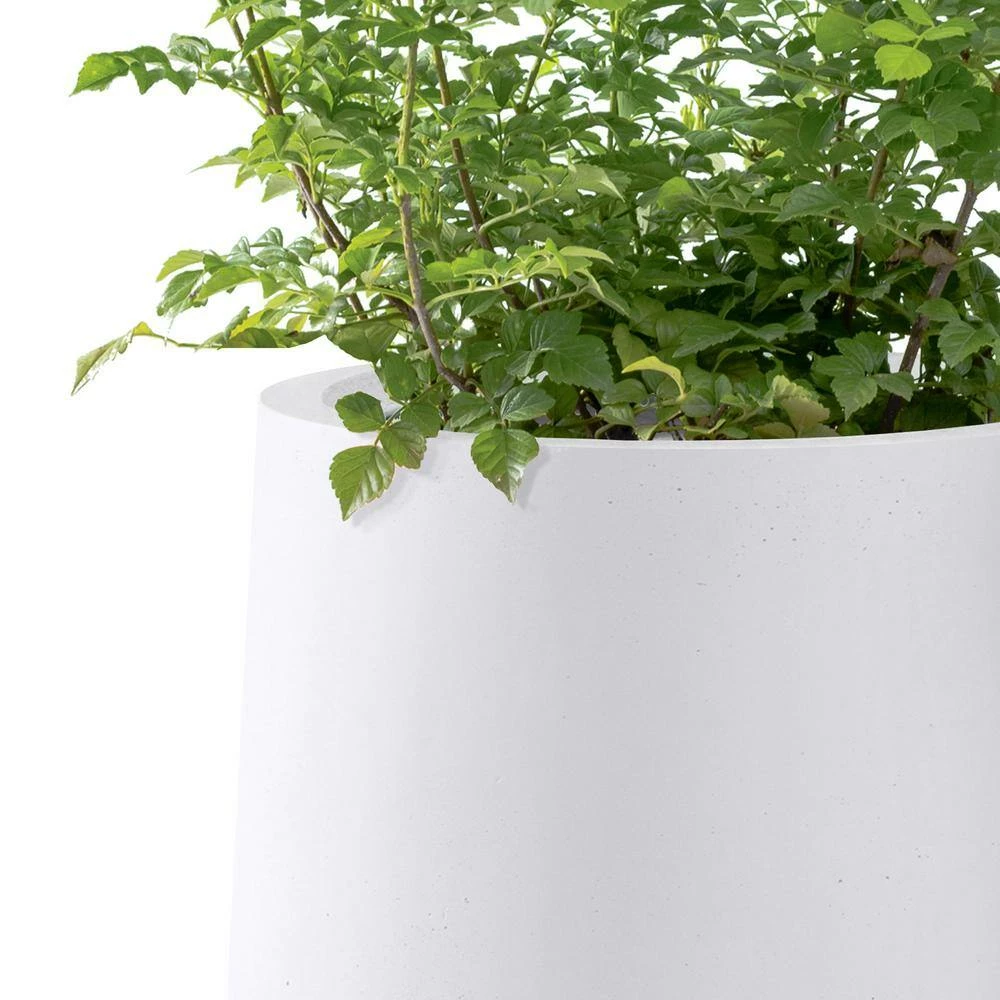 KANTE 13.4 in. H Pure White Tuliped Round Concrete Planter, Outdoor Indoor Large Planter Pots, Containers with Drainage Holes 7 KANTE 13.4 in. H Pure White Tuliped Round Concrete Planter, Outdoor Indoor Large Planter Pots, Containers with Drainage Holes - Image 5