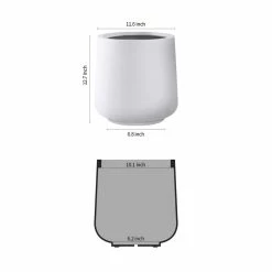 KANTE 13.4 in. H Pure White Tuliped Round Concrete Planter, Outdoor Indoor Large Planter Pots, Containers with Drainage Holes 9 KANTE 13.4 in. H Pure White Tuliped Round Concrete Planter, Outdoor Indoor Large Planter Pots, Containers with Drainage Holes -Vigoro Shop pure white kante plant pots rf2015022c c80011 4f 1000