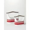 SULLIVANS Red and White Reindeer Metal Trugs with Wood Handles (Set of 2) 2 SULLIVANS Red and White Reindeer Metal Trugs with Wood Handles (Set of 2) -Vigoro Shop red sullivans plant pots met1740 64 1000