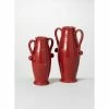 SULLIVANS Red Ceramic Handled Urn (Set of 2) -Vigoro Shop red sullivans urn planters cm2955 64 1000