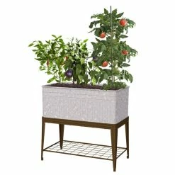 Vigoro Vintage Steel Stand Up Garden Planter with Stand -Vigoro Shop rust and galvanized vigoro elevated garden beds 82231hd 4f 1000