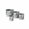 SULLIVANS Silver Metal Flower Patterned Planter (Set of 4) 2 SULLIVANS Silver Metal Flower Patterned Planter (Set of 4) -Vigoro Shop silver sullivans plant pots met1702 64 1000
