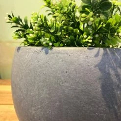 KANTE 12 in. W Round Slate Gray Concrete/Fiberglass Indoor Outdoor Modern Seamless Bowl Planter -Vigoro Shop slate gray kante plant pots osc0049a c60611 4f 1000