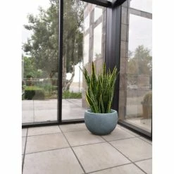 KANTE 12 in. W Round Slate Gray Concrete/Fiberglass Indoor Outdoor Modern Seamless Bowl Planter -Vigoro Shop slate gray kante plant pots osc0049a c60611 fa 1000