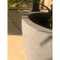KANTE 18", 14" and 10"W Round Slate Gray Lightweight Concrete/Fiberglass Indoor Outdoor Elegant Seamless Planters (Set of 3) -Vigoro Shop slate gray kante plant pots osc0050abc c60611 1f 1000