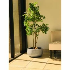 KANTE 20 in. W Round Slate Gray Lightweight Concrete/Fiberglass Indoor Outdoor Elegant Bowl Planter 18 KANTE 20 in. W Round Slate Gray Lightweight Concrete/Fiberglass Indoor Outdoor Elegant Bowl Planter -Vigoro Shop slate gray kante plant pots osc0051c c60611 44 1000