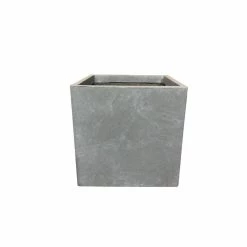 KANTE 10 in. W Square Slate Gray Lightweight Concrete/Fiberglass Indoor Outdoor Modern Elegant Planter -Vigoro Shop slate gray kante plant pots osf0001a c60611 66 1000