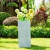 KANTE 20 in. H Square Slate Gray Lightweight Concrete/Fiberglass Indoor Outdoor Elegant Tall Planter -Vigoro Shop slate gray kante plant pots osf0002a c60611 64 1000