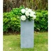 KANTE 24 in. H Square Slate Gray Concrete/Fiberglass Indoor Outdoor Elegant Tall Planter -Vigoro Shop slate gray kante plant pots osf0002b c60611 64 1000