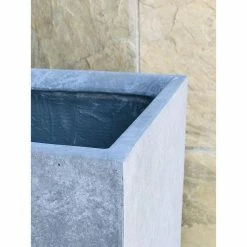 KANTE 19 in. x 16 in. and 13 in. H Square Slate Gray Concrete/Fiberglass Indoor Outdoor Elegant Planters (Set of 3) -Vigoro Shop slate gray kante plant pots osf0007abc c60611 1f 1000