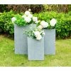KANTE 19 in. x 16 in. and 13 in. H Square Slate Gray Concrete/Fiberglass Indoor Outdoor Elegant Planters (Set of 3) -Vigoro Shop slate gray kante plant pots osf0007abc c60611 64 1000