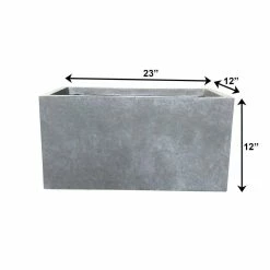 KANTE 23 in. L Rectangular Slate Gray Concrete/Fiberglass Indoor Outdoor Modern Planter -Vigoro Shop slate gray kante plant pots osf0104a c60611 fa 1000
