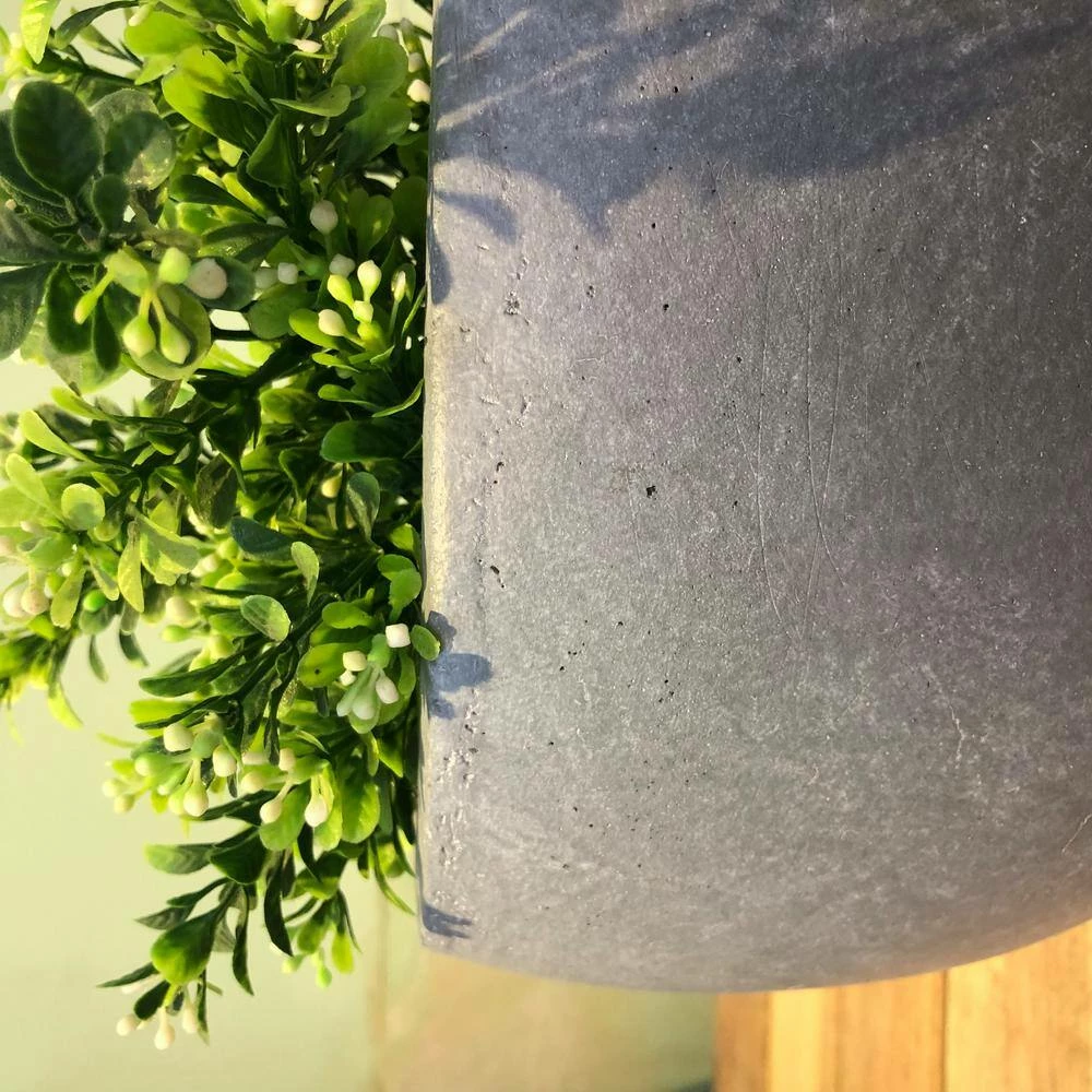 KANTE 8 in. Tall Slate Gray Lightweight Concrete Outdoor Round Bowl Planter 6 KANTE 8 in. Tall Slate Gray Lightweight Concrete Outdoor Round Bowl Planter - Image 4