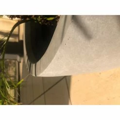 KANTE 9 in. Tall Slate Gray Lightweight Concrete Modern Outdoor Round Planter -Vigoro Shop slate gray kante plant pots rc0050a c60611 44 1000