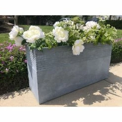 KANTE 31.5 in. L Slate Gray Lightweight Concrete Modern Rectangle Outdoor Planter -Vigoro Shop slate gray kante plant pots rf0131b c60611 4f 1000