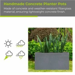 KANTE 31.5 in. L Slate Gray Lightweight Concrete Modern Rectangle Outdoor Planter -Vigoro Shop slate gray kante plant pots rf0131b c60611 c3 1000