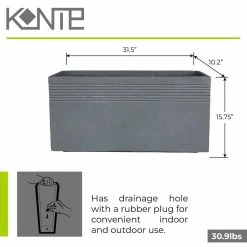 KANTE 31.5 in. L Slate Gray Lightweight Concrete Modern Rectangle Outdoor Planter -Vigoro Shop slate gray kante plant pots rf0131b c60611 fa 1000