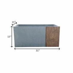 KANTE 31 in. L Rectangular Timber Ridge Concrete/Fiberglass Indoor Outdoor Elegant Long Planter -Vigoro Shop timber ridge kante plant pots osf0219b c80811 d4 1000